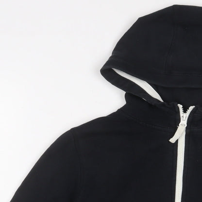 NEXT Boys Black Cotton Full Zip Hoodie Size 9 Years Zip