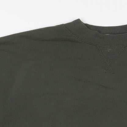 New Look Womens Green Cotton Pullover Sweatshirt Size 10 Pullover