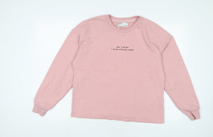 Womens UK Size M Pull&Bear Pink Pullover Sweatshirt