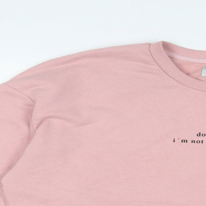Womens UK Size M Pull&Bear Pink Pullover Sweatshirt