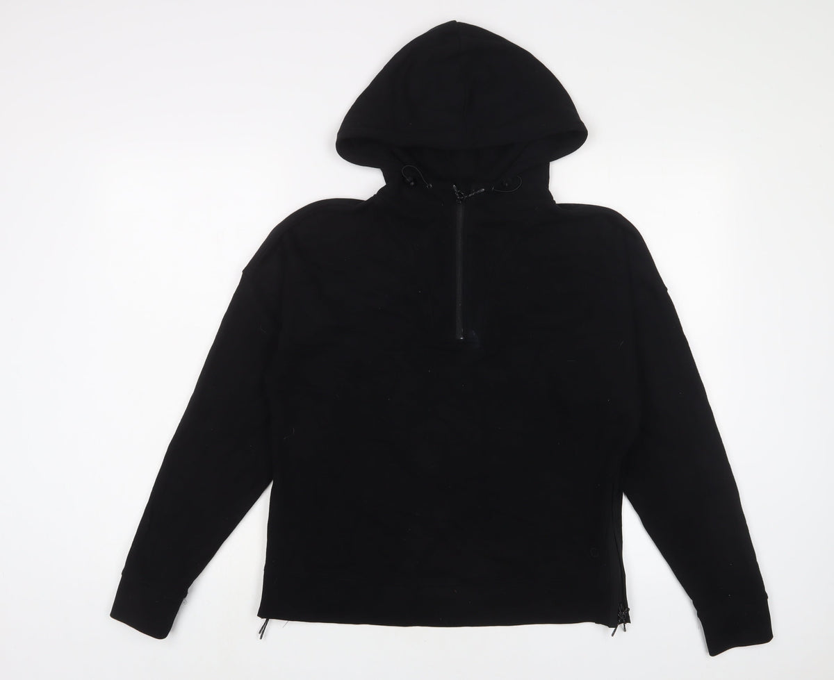 Goodmove Womens Black Cotton Pullover Hoodie Size 10 Pullover - Logo, Embroidered