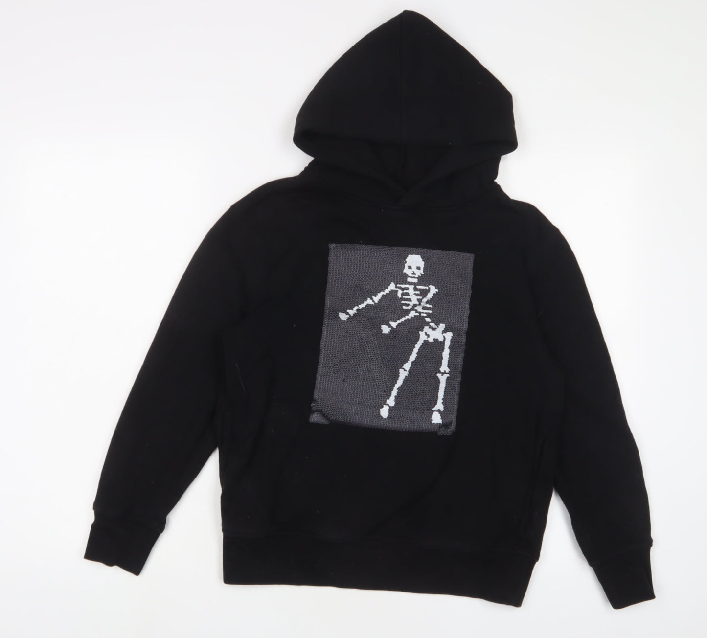 Gap Boys Black Cotton Pullover Hoodie Size 12-13 Years Pullover - Sequins