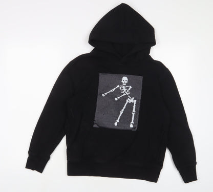 Gap Boys Black Cotton Pullover Hoodie Size 12-13 Years Pullover - Sequins