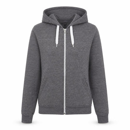 Topshop Womens Grey Cotton Full Zip Hoodie Size 6 Zip