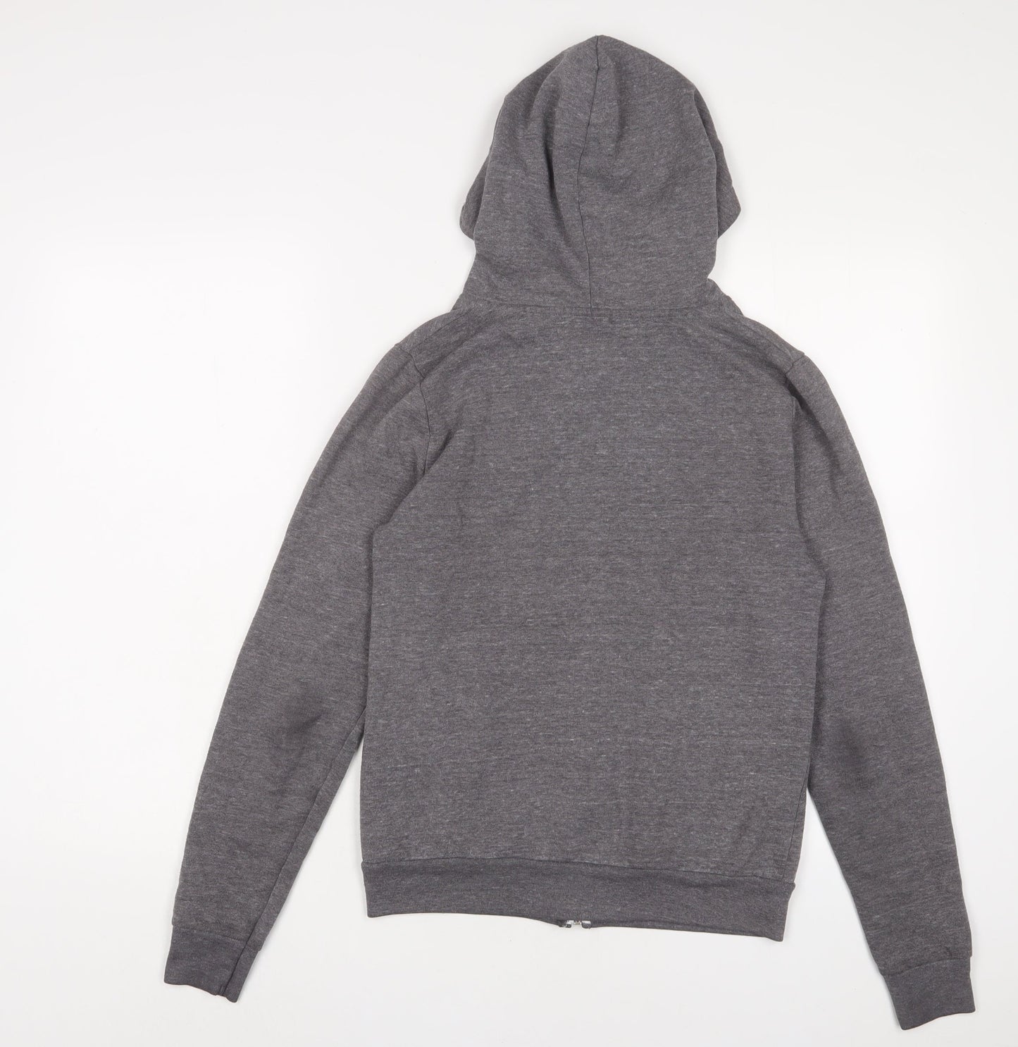 Topshop Womens Grey Cotton Full Zip Hoodie Size 6 Zip