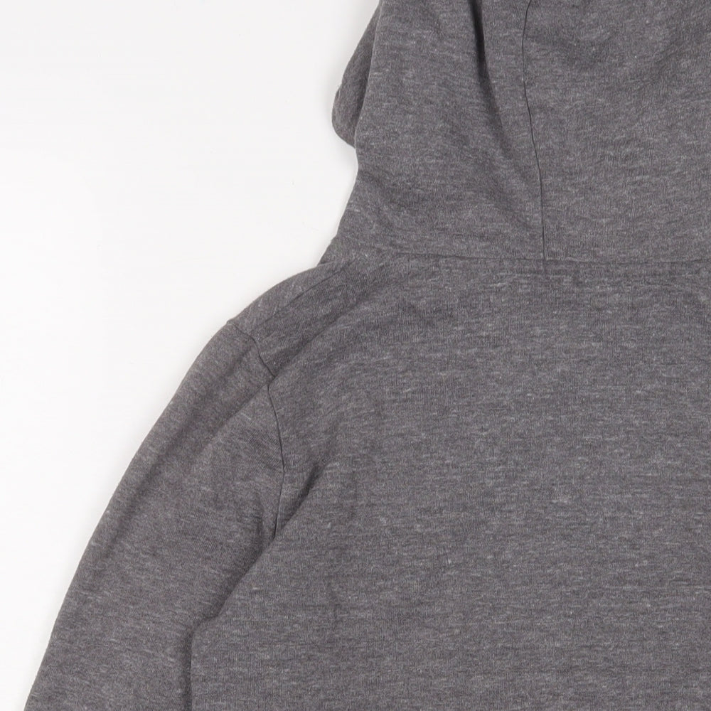 Topshop Womens Grey Cotton Full Zip Hoodie Size 6 Zip