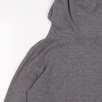 Topshop Womens Grey Cotton Full Zip Hoodie Size 6 Zip