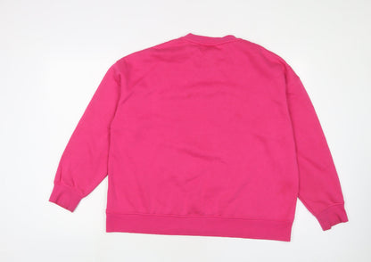 Womens UK Size L Disney Pink Pullover Sweatshirt