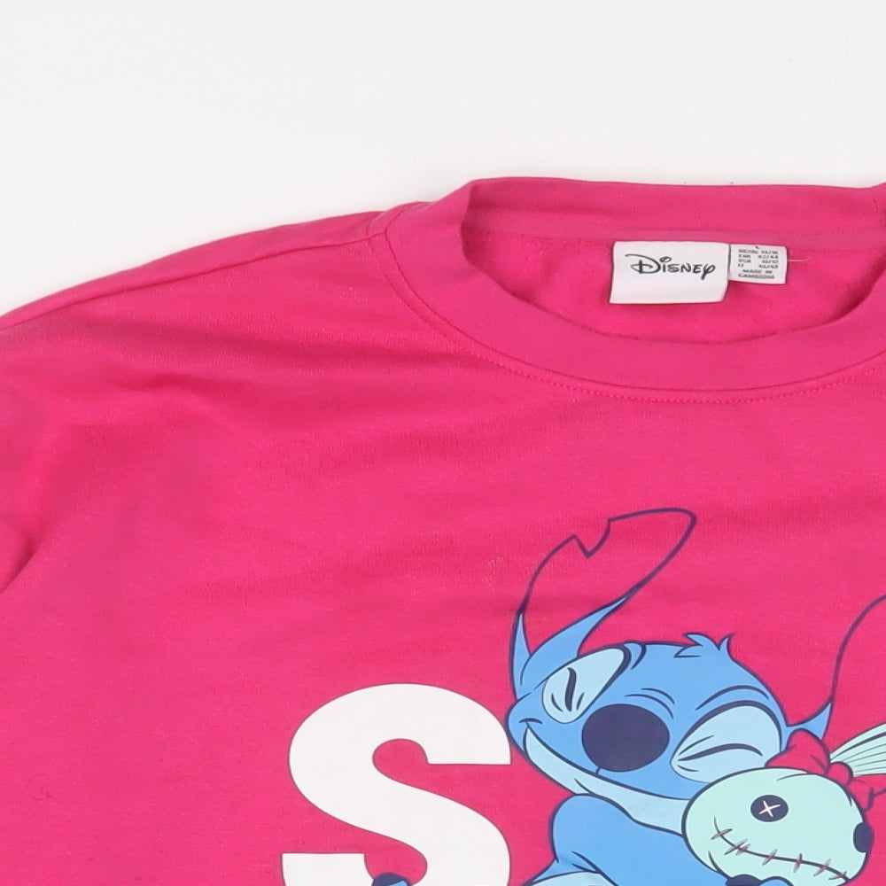 Womens UK Size L Disney Pink Pullover Sweatshirt