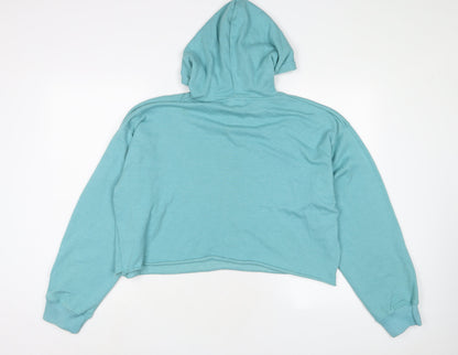 New Look Womens Blue Cotton Pullover Hoodie Size L Pullover