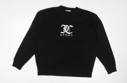 Juicy Couture Mens Black Cotton Pullover Sweatshirt Size XL