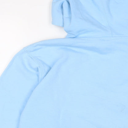 Awful Womens Blue Cotton Pullover Hoodie Size S Pullover - Embroidered