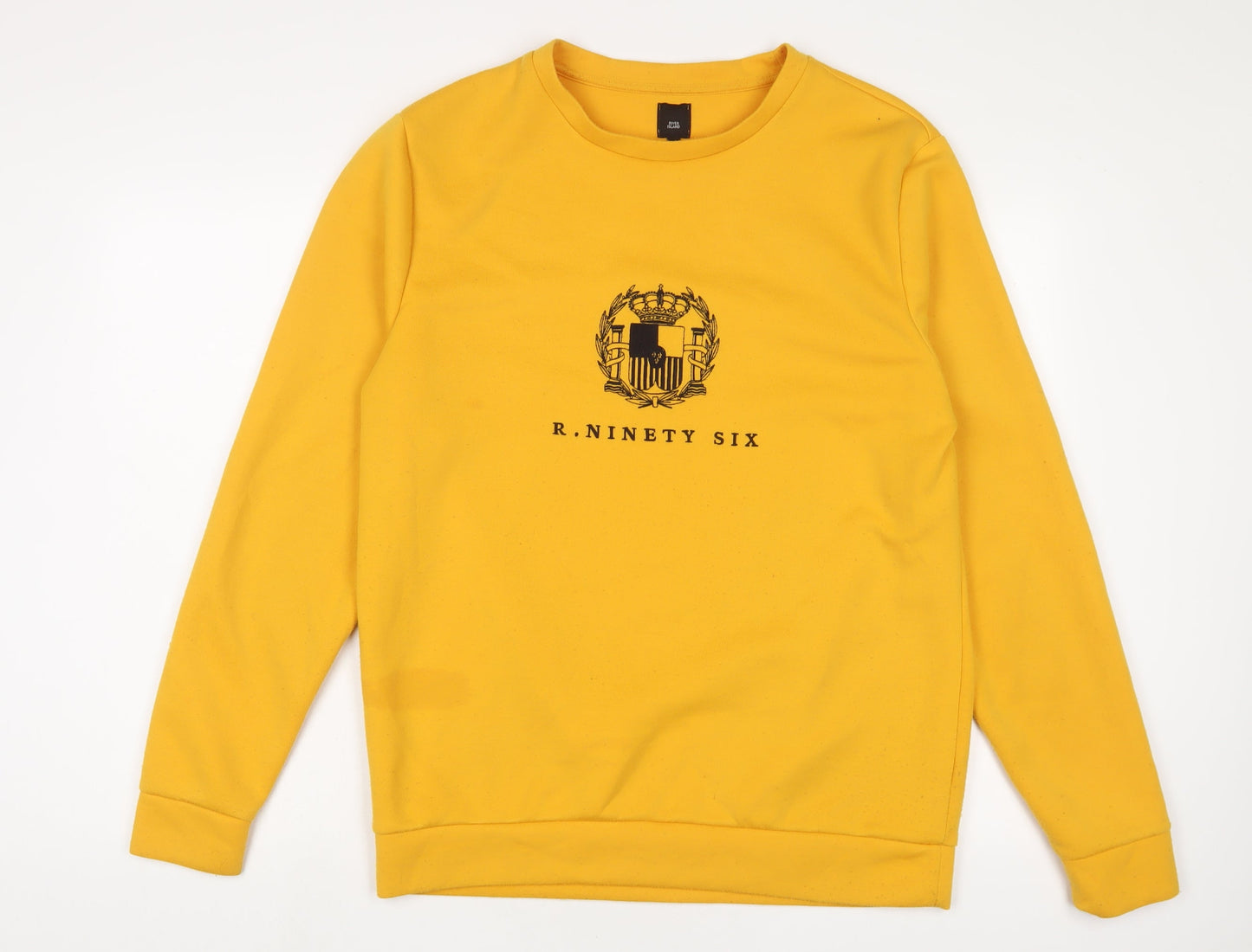 Mens UK Size L River Island Yellow Pullover Sweatshirt