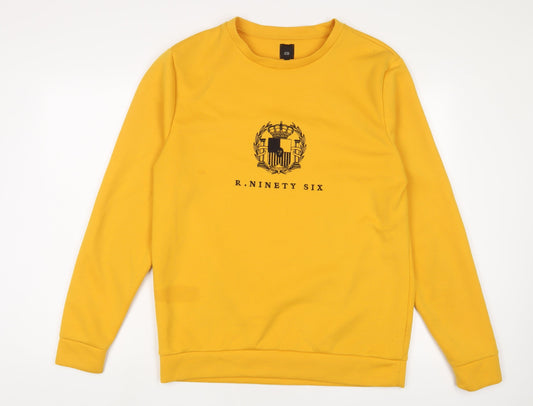 Mens UK Size L River Island Yellow Pullover Sweatshirt