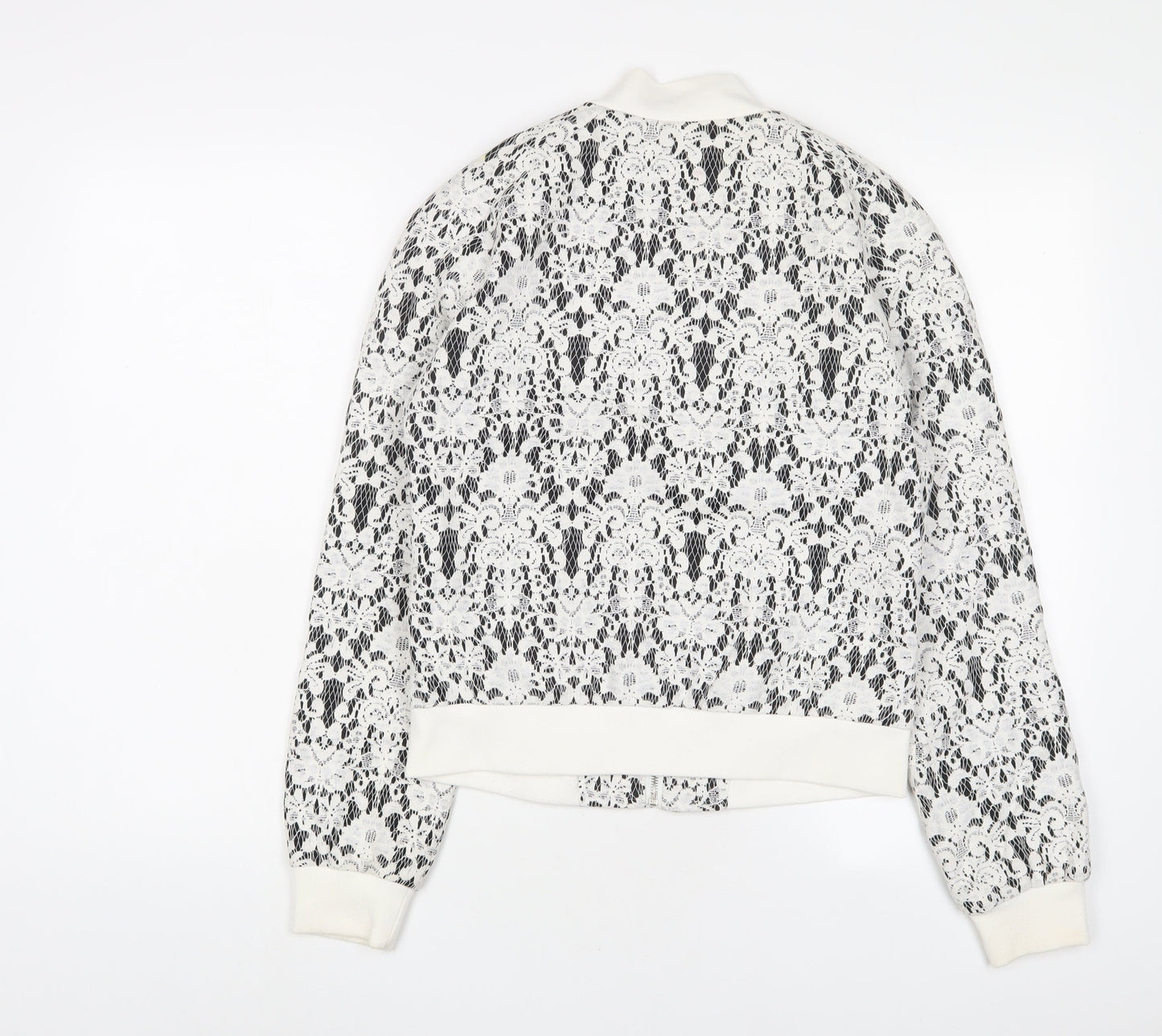 osley Womens White Cotton Full Zip Sweatshirt Size 10 Zip