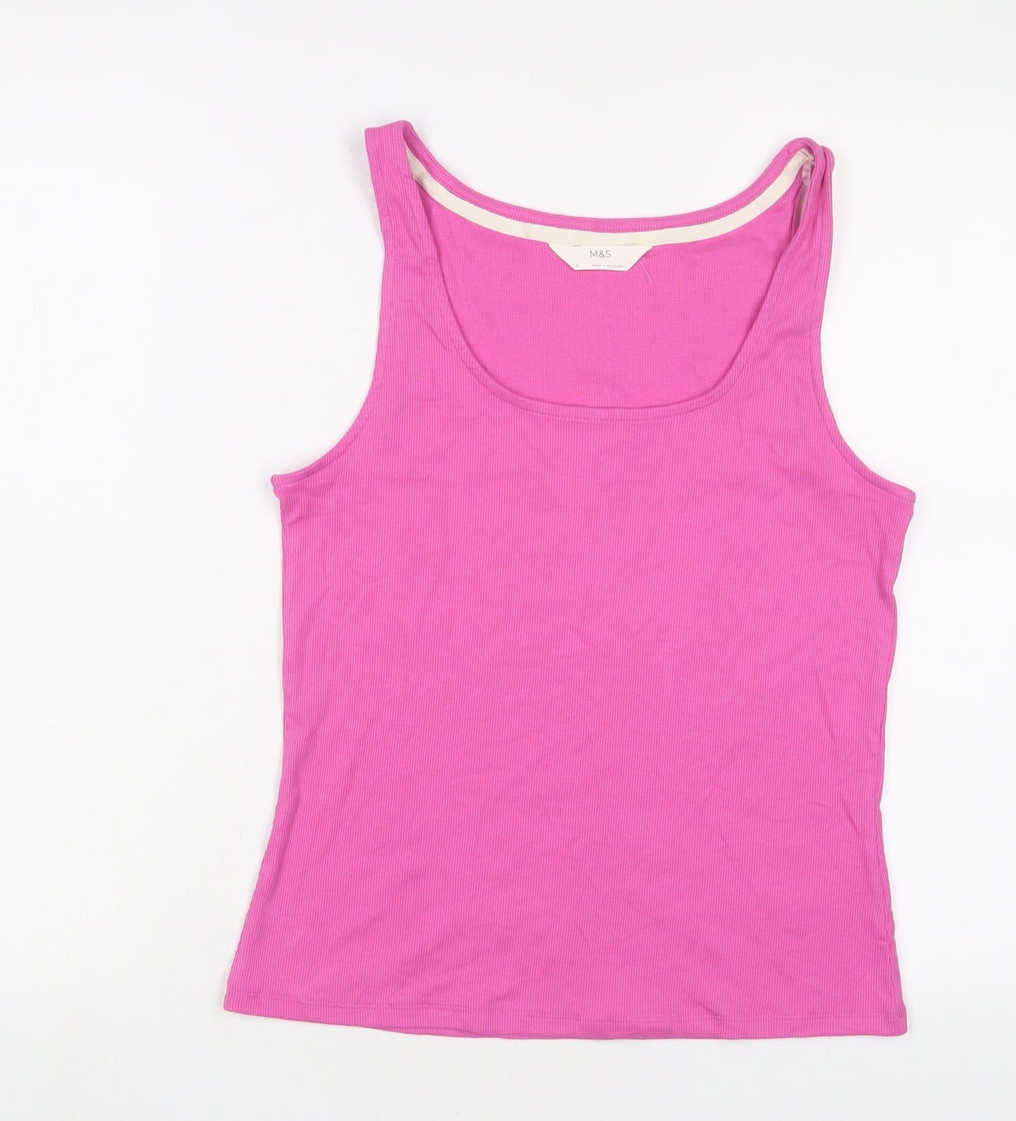 Womens UK Size M Marks and Spencer Pink Basic Tank