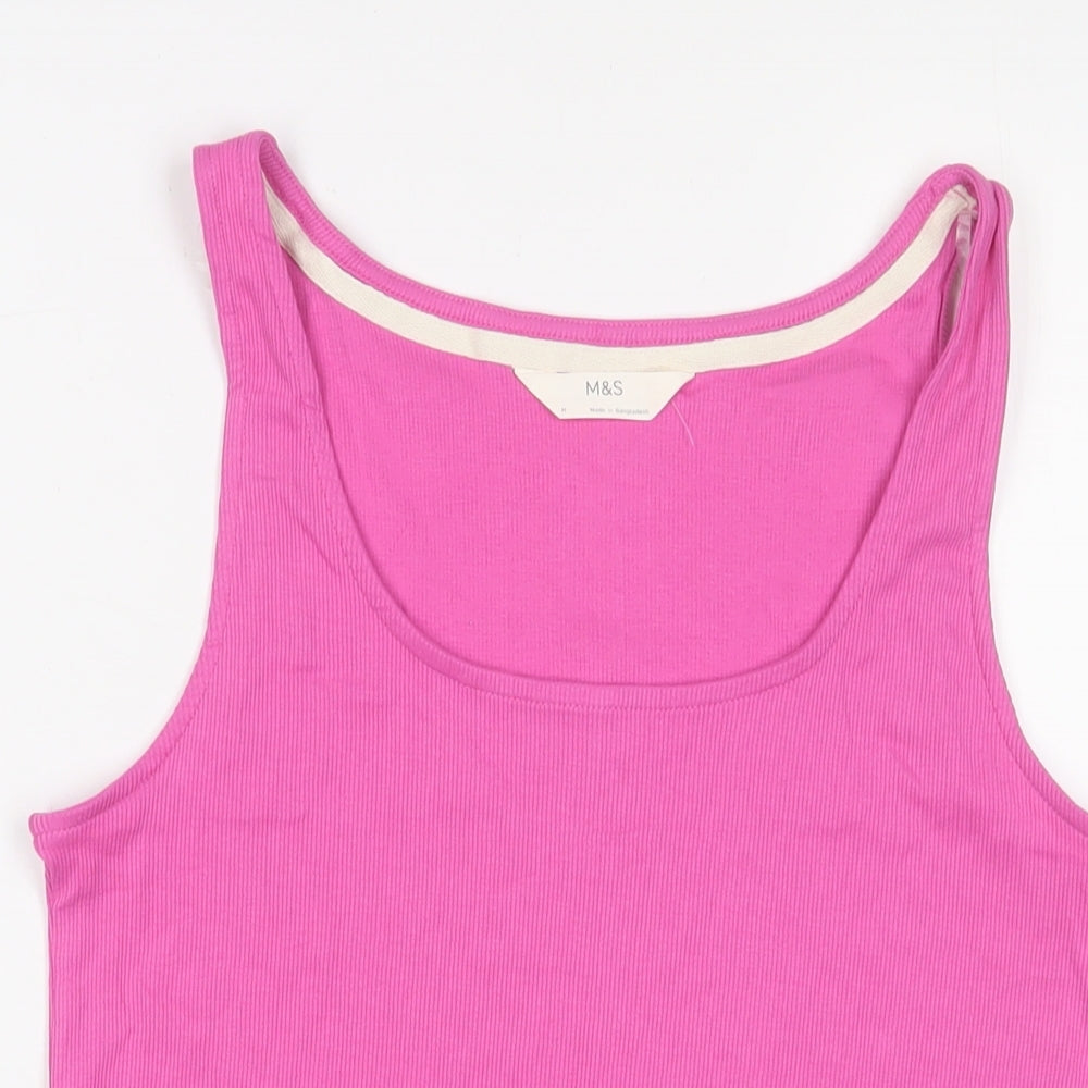 Womens UK Size M Marks and Spencer Pink Basic Tank