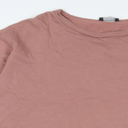 PRETTYLITTLETHING Womens Pink Cotton Pullover Sweatshirt Size 6 Pullover