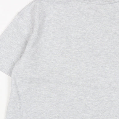 Marks and Spencer Boys Grey Cotton Basic T-Shirt Size 9-10 Years Crew Neck Pullover