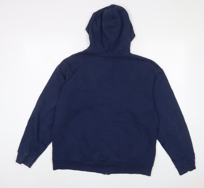 H&M Boys Blue Cotton Full Zip Hoodie Size 12 Years Zip - 12-14 Years