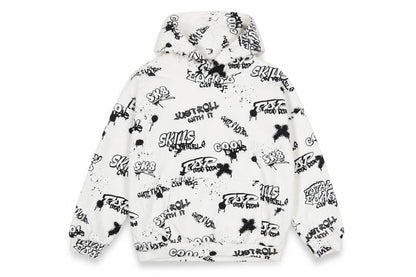 Marks & Spencer Girls White Geometric Cotton Pullover Hoodie Size 11-12 Years Pullover