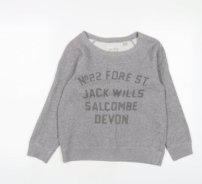 Womens UK Size 8 Jack Wills Grey Pullover Sweatshirt