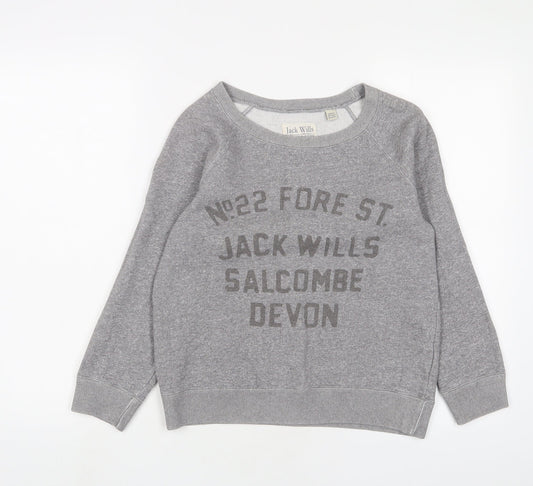 Womens UK Size 8 Jack Wills Grey Pullover Sweatshirt