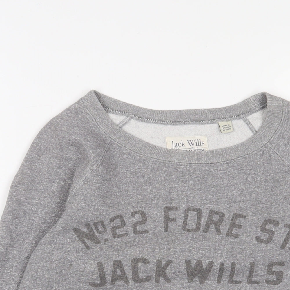 Womens UK Size 8 Jack Wills Grey Pullover Sweatshirt