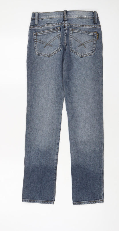 Dust D Womens Blue Cotton Straight Jeans Size 24 in L28 in Regular Zip