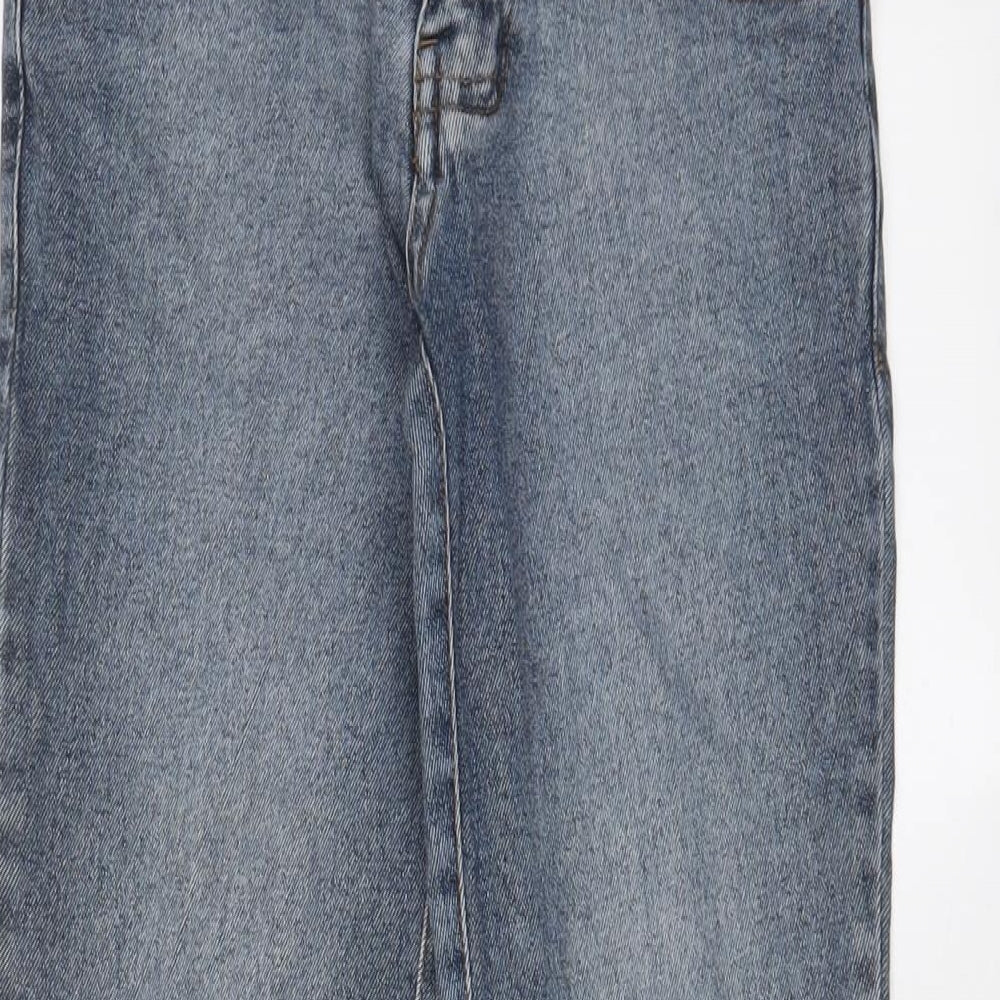 Dust D Womens Blue Cotton Straight Jeans Size 24 in L28 in Regular Zip