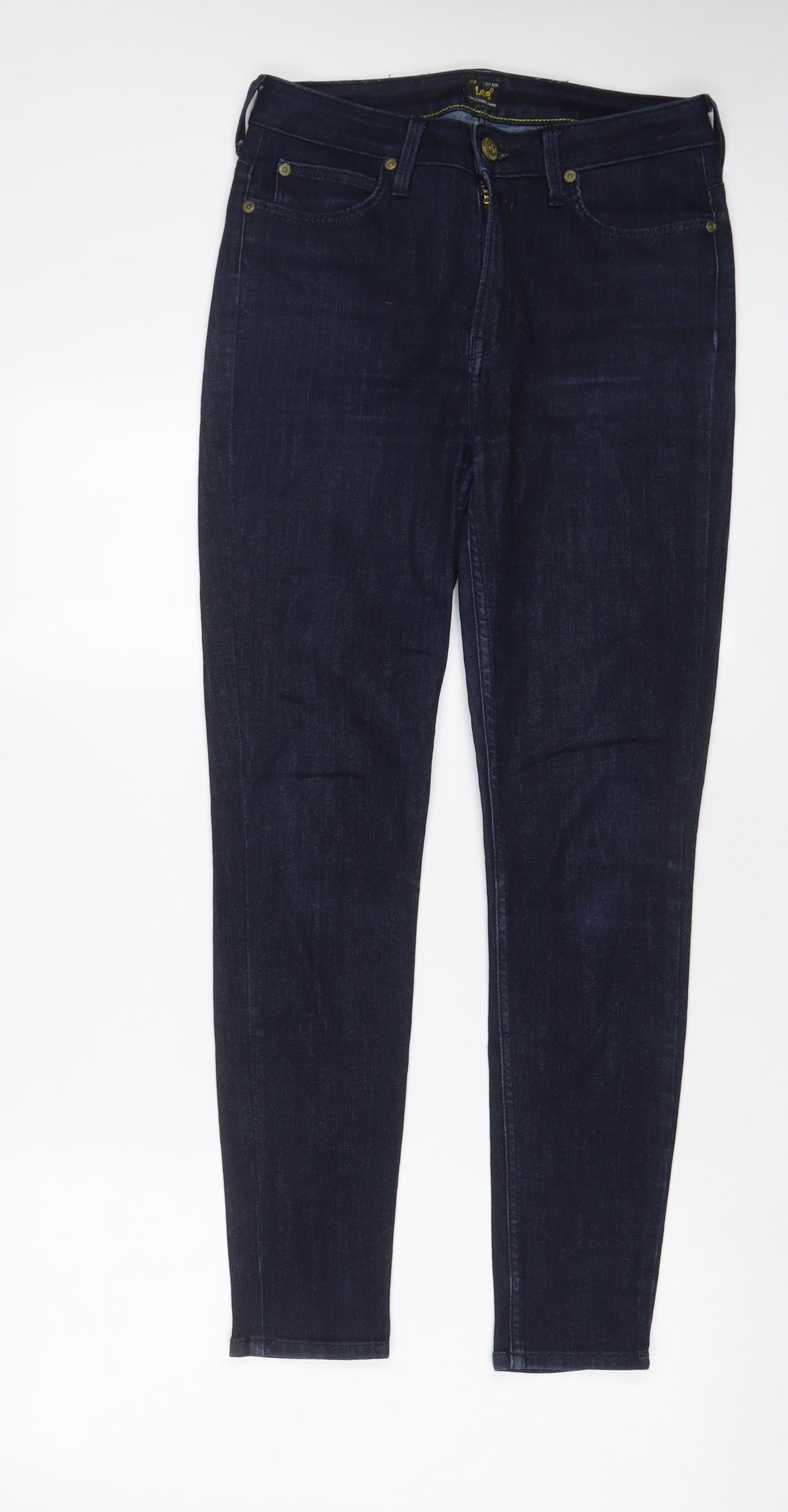 Lee Womens Blue Cotton Skinny Jeans Size 30 in L31 in Regular Zip