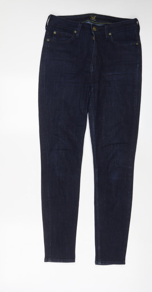 Lee Womens Blue Cotton Skinny Jeans Size 30 in L31 in Regular Zip