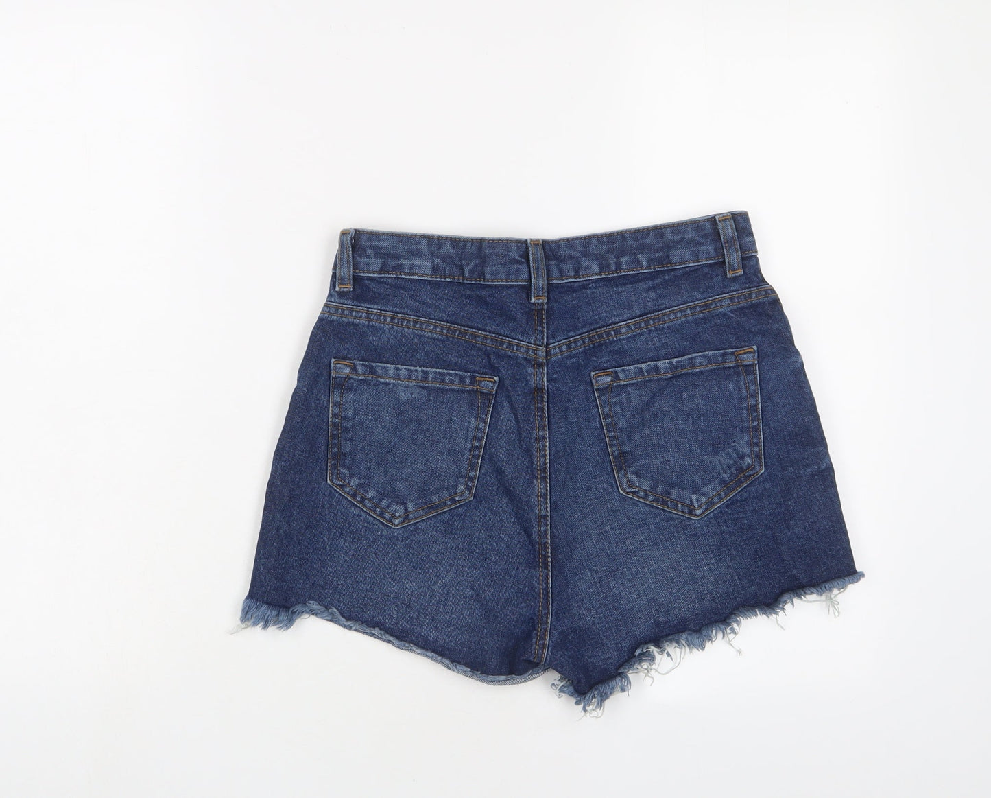 Denim & Co. Womens Blue Cotton Hot Pants Shorts Size 8 Regular Zip
