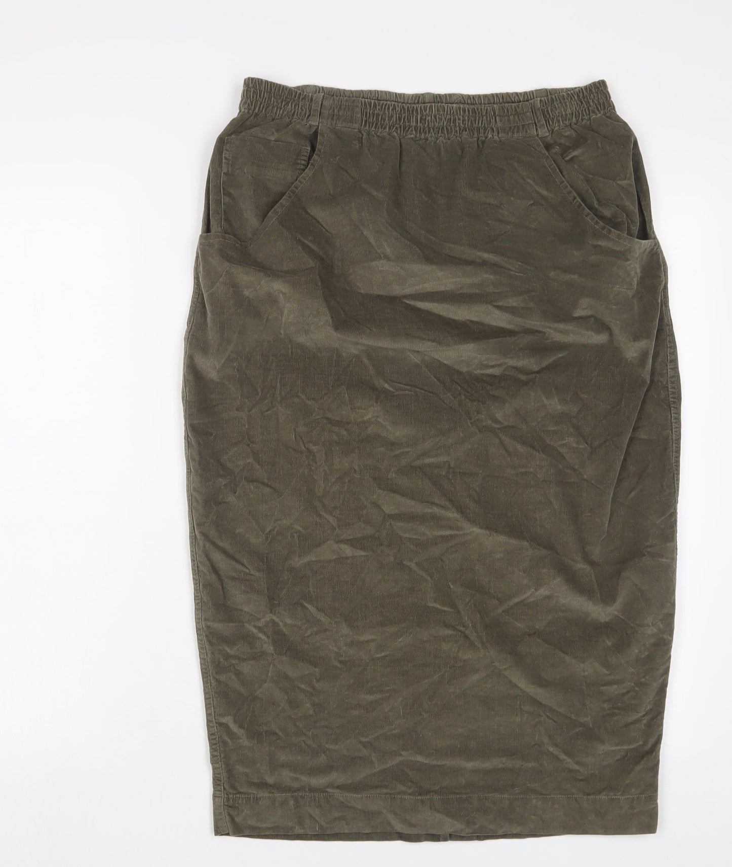 Masai Womens Green Cotton A-Line Skirt Size L