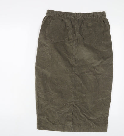 Masai Womens Green Cotton A-Line Skirt Size L