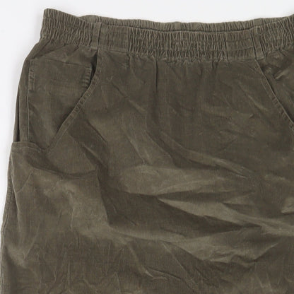 Masai Womens Green Cotton A-Line Skirt Size L