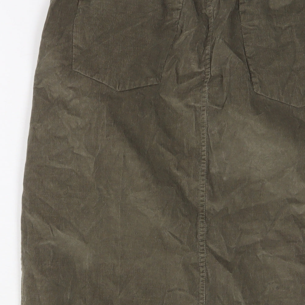 Masai Womens Green Cotton A-Line Skirt Size L