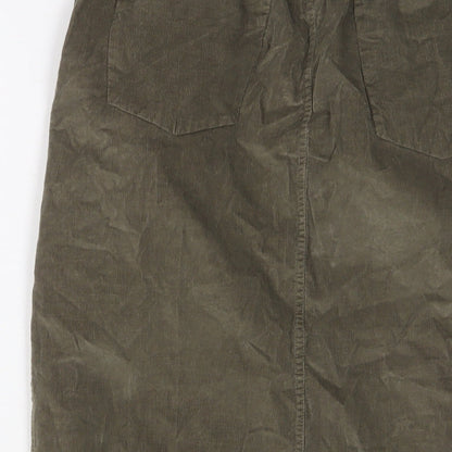 Masai Womens Green Cotton A-Line Skirt Size L