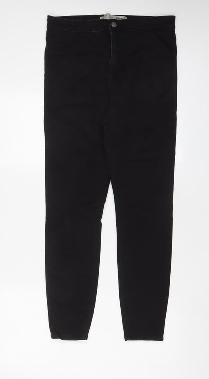 Denim & Co. Womens Black Cotton Skinny Jeans Size 14 L28 in Regular Zip