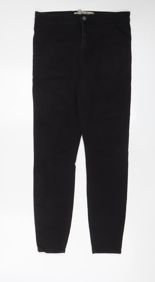 Denim & Co. Womens Black Cotton Skinny Jeans Size 14 L28 in Regular Zip