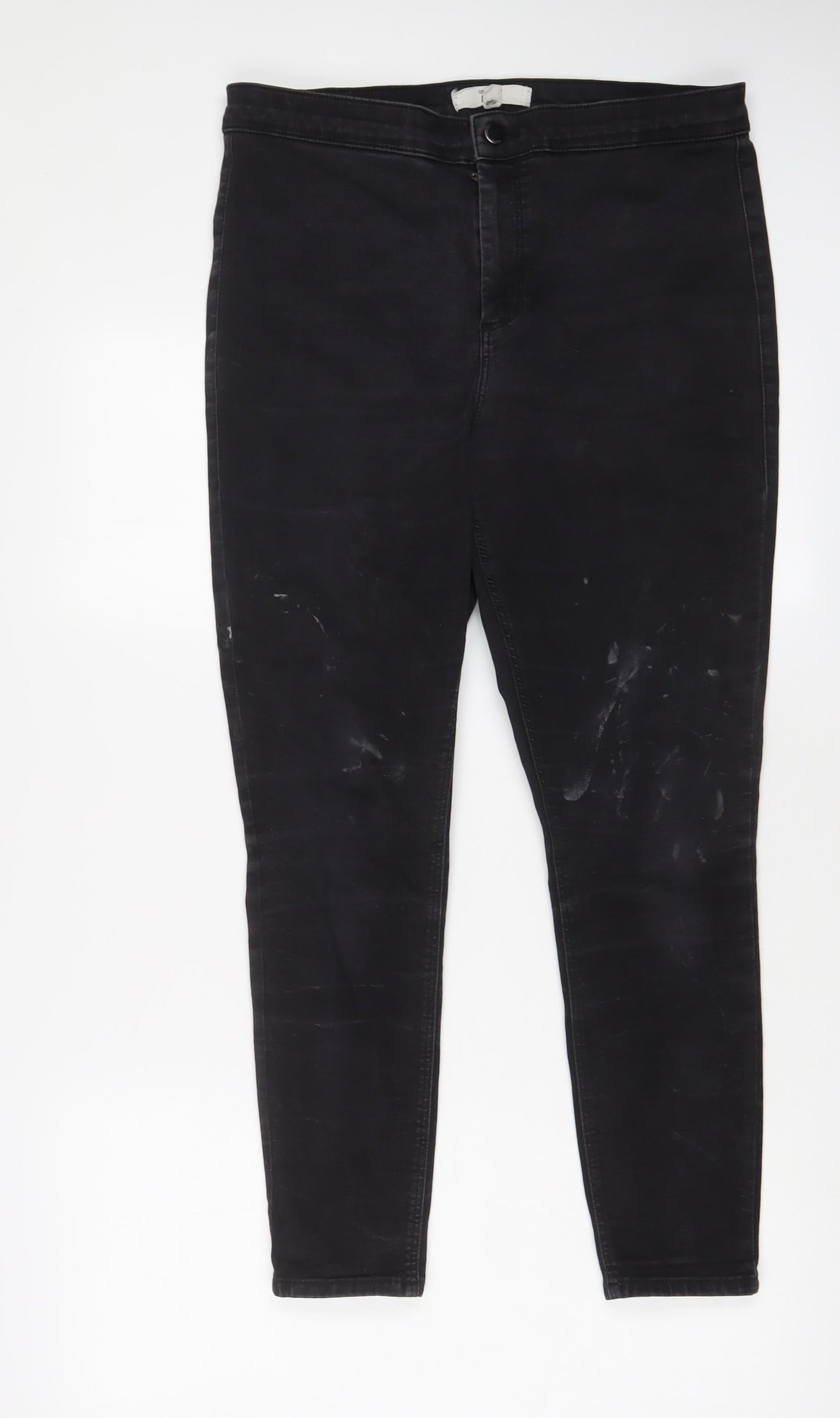 Topshop Womens Grey Cotton Skinny Jeans Size 34 in L30 in Regular Zip