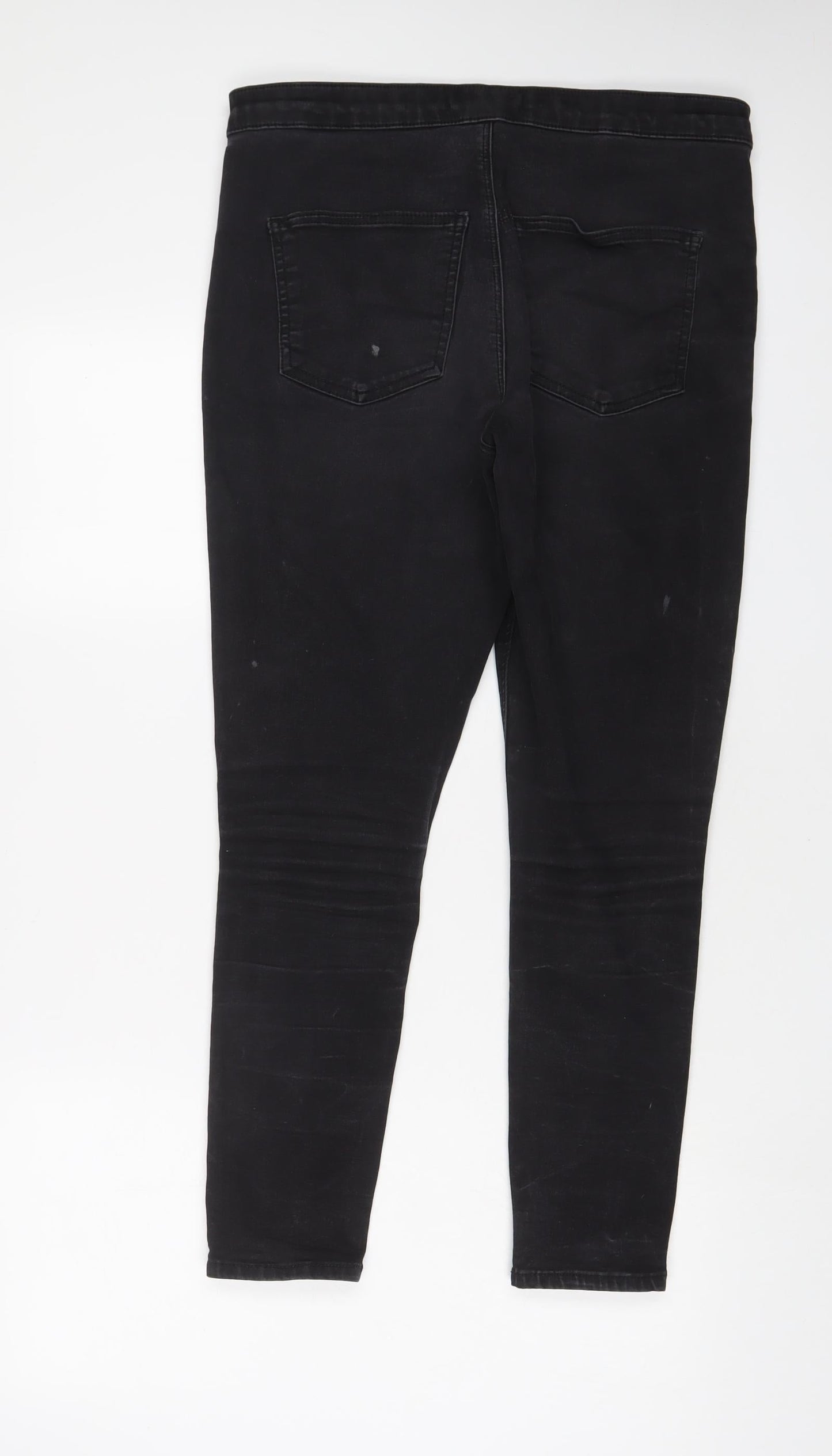 Topshop Womens Grey Cotton Skinny Jeans Size 34 in L30 in Regular Zip