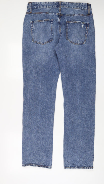 FOREVER 21 Mens Blue Cotton Straight Jeans Size 33 in L32 in Regular Zip