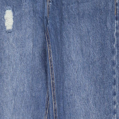 FOREVER 21 Mens Blue Cotton Straight Jeans Size 33 in L32 in Regular Zip