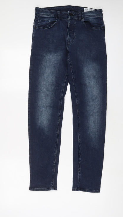 Denim & Co. Mens Blue Cotton Straight Jeans Size 28 in L30 in Slim Zip