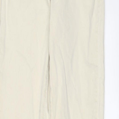 Womens UK Size 8 Stradivarius Regular Fit Straight Beige Jeans