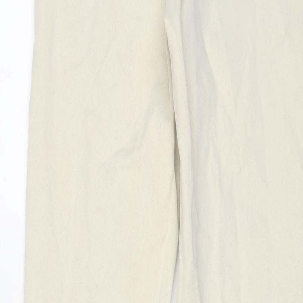Womens UK Size 8 Stradivarius Regular Fit Straight Beige Jeans