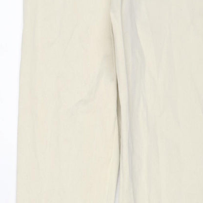 Womens UK Size 8 Stradivarius Regular Fit Straight Beige Jeans