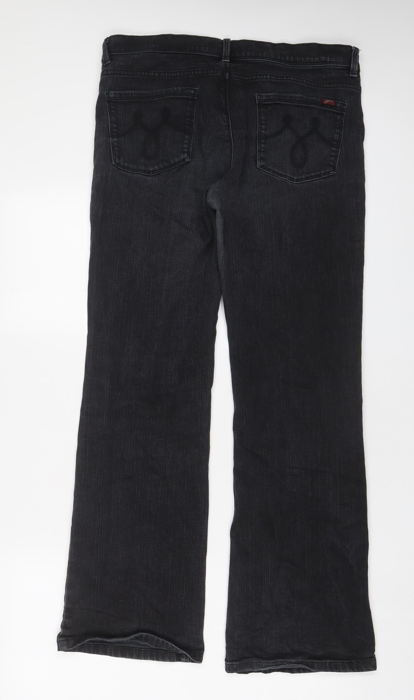 Oasis Womens Grey Cotton Bootcut Jeans Size 32 in L30 in Regular Zip