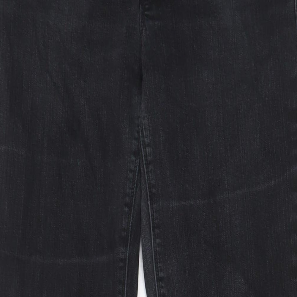 Oasis Womens Grey Cotton Bootcut Jeans Size 32 in L30 in Regular Zip